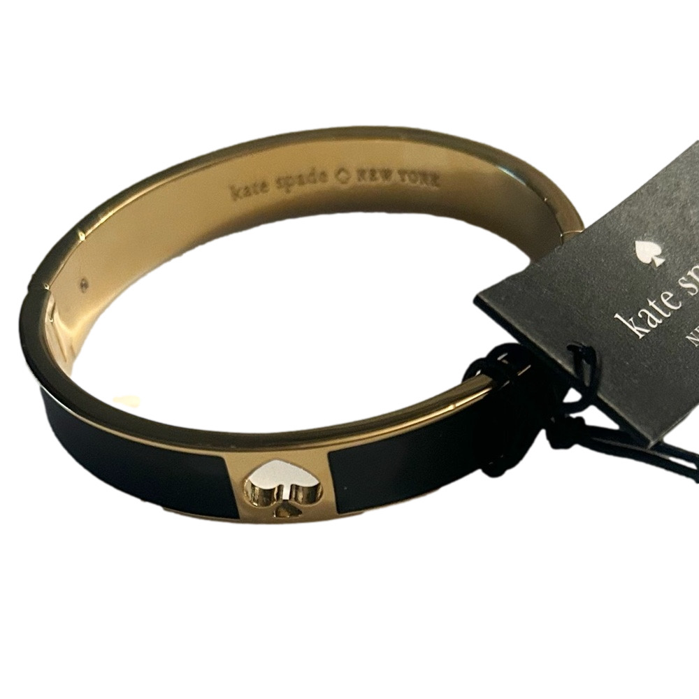 kate spade Black and Gold Spade Accent Enamel Bangle